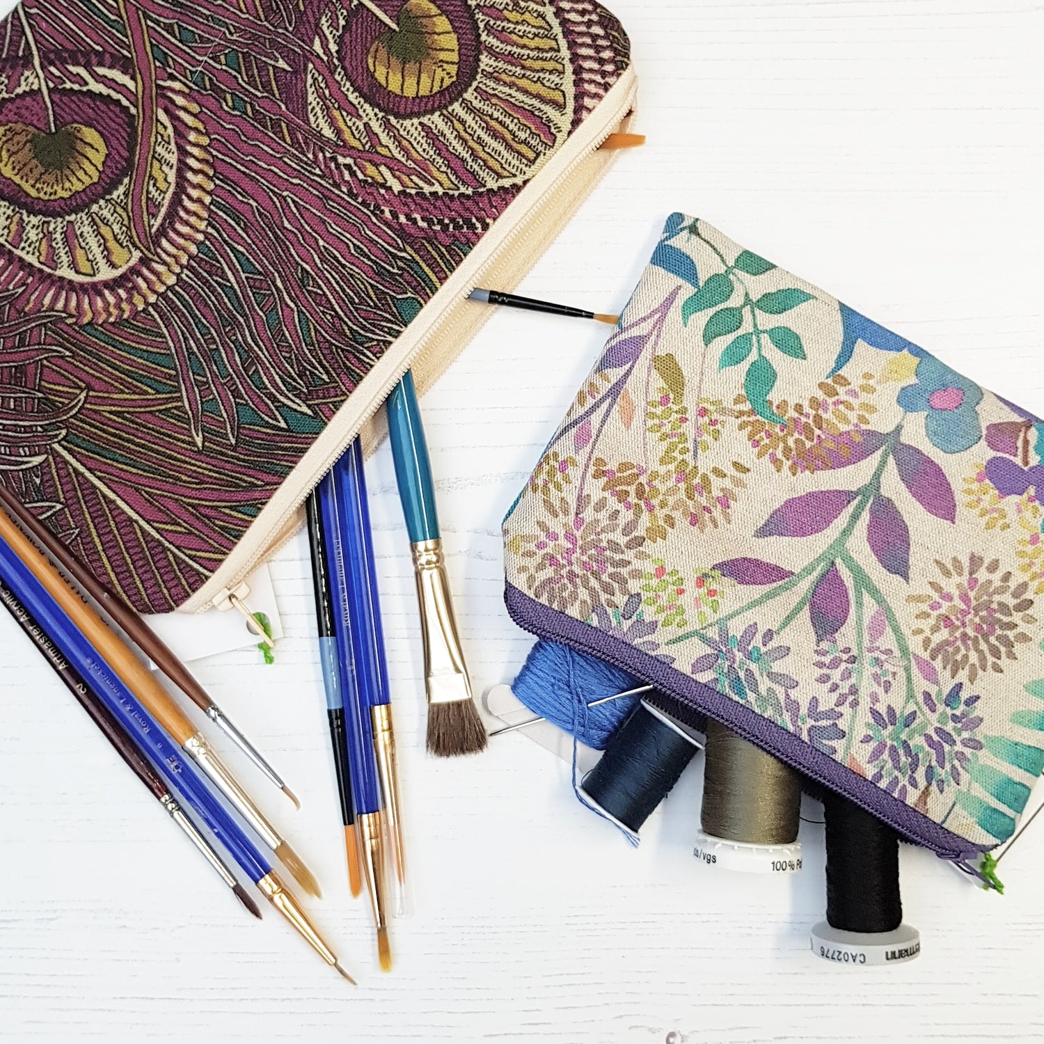 Reclaimed Fabric Zip Pouches