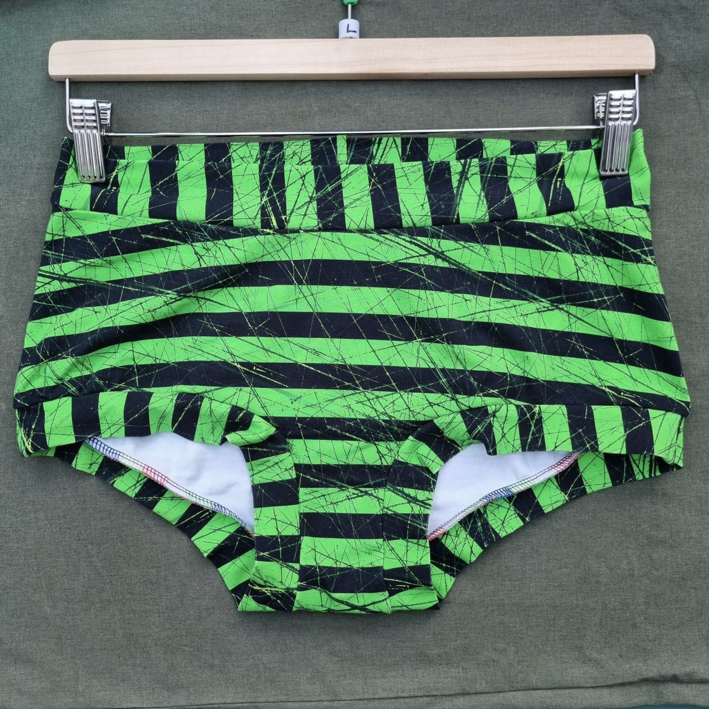 Shorts - Neon Green Stripe