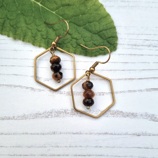 Tiger-Eye Earrings